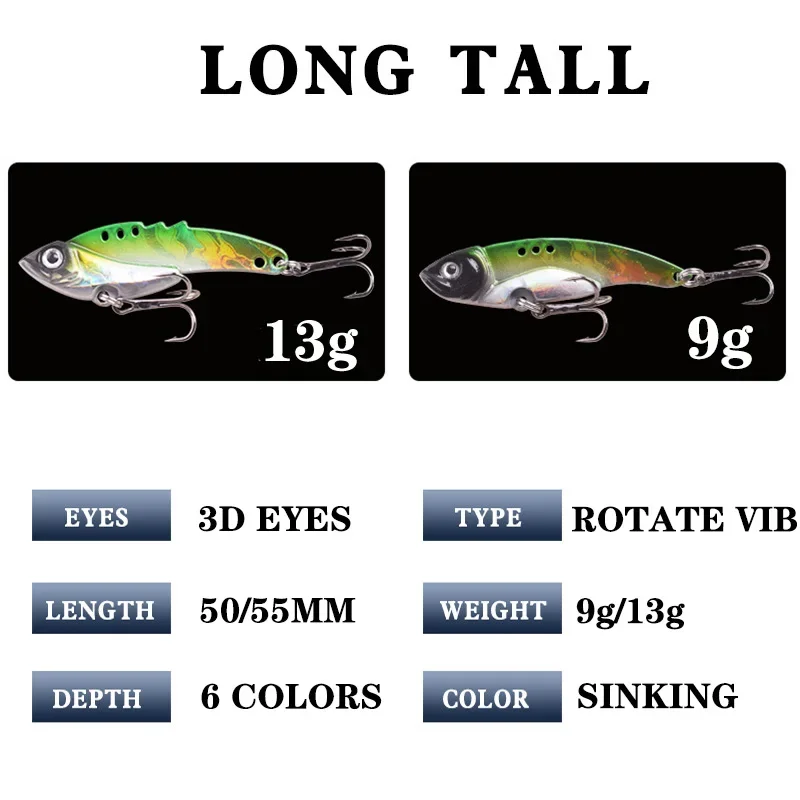 Cucharilla VIB hundida 9-13g – Señuelo vibratorio metálico - imagen 3