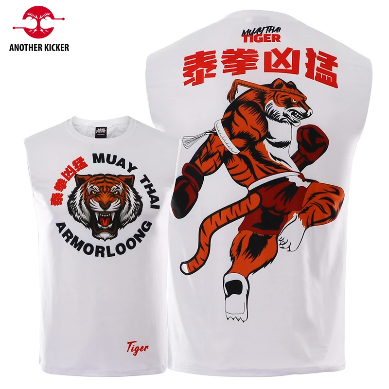 Tiger Boxing T Shirt Sleeveless Vest Tank Top Rashguard Jiu Jitsu Men Women MMA Muay Thai T-Shirt BJJ Kickboxing Fight Jerseys