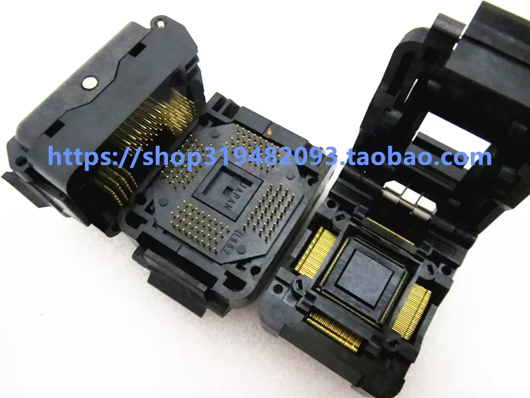 Yamaichi ซ็อกเก็ตสำหรับทดสอบการเผาไหม้ IC51-1284-1788 QFP128เบ้าการเขียนโปรแกรมแบบมีฝาพับ