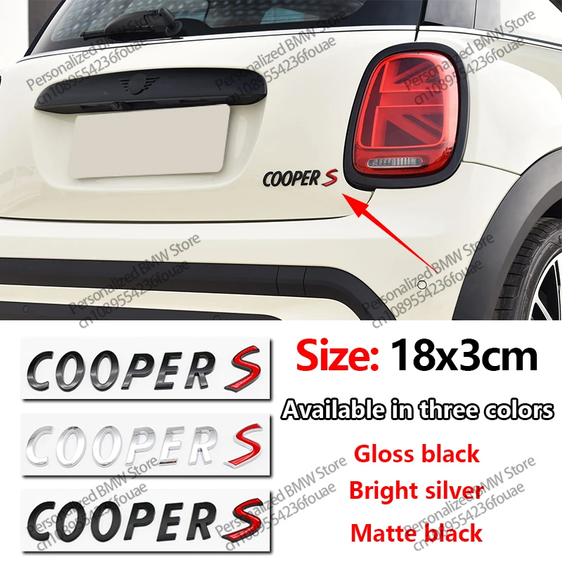 MINI ABS Cooper S Logo S Badge Letter Car Trunk Engraving Sticker For R55 R56 F56 R50 R52 F55 JCW R53 Cooper Sticker Accessories