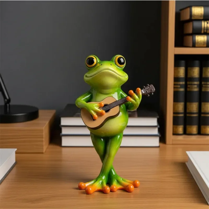 

Интересные украшения из смолы в форме лягушки, миниатюрные модели лягушек, играющих на музыкальных инструментах, поделки для украшения дома