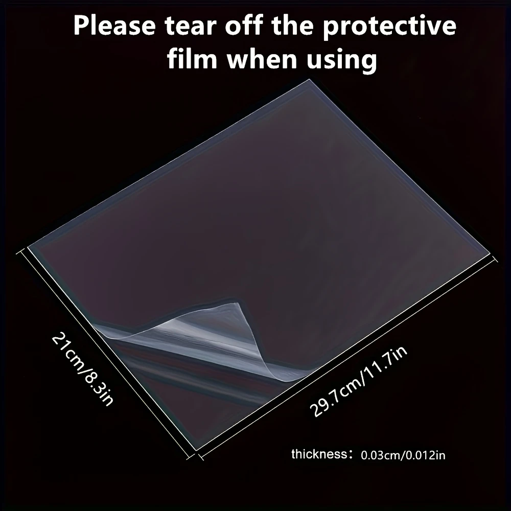5 Pack of A4 0.3mm Thick Clear Cast Plexiglass for Picture Frame Glass Replacement, Projects Display & Painting, DIY Mounting