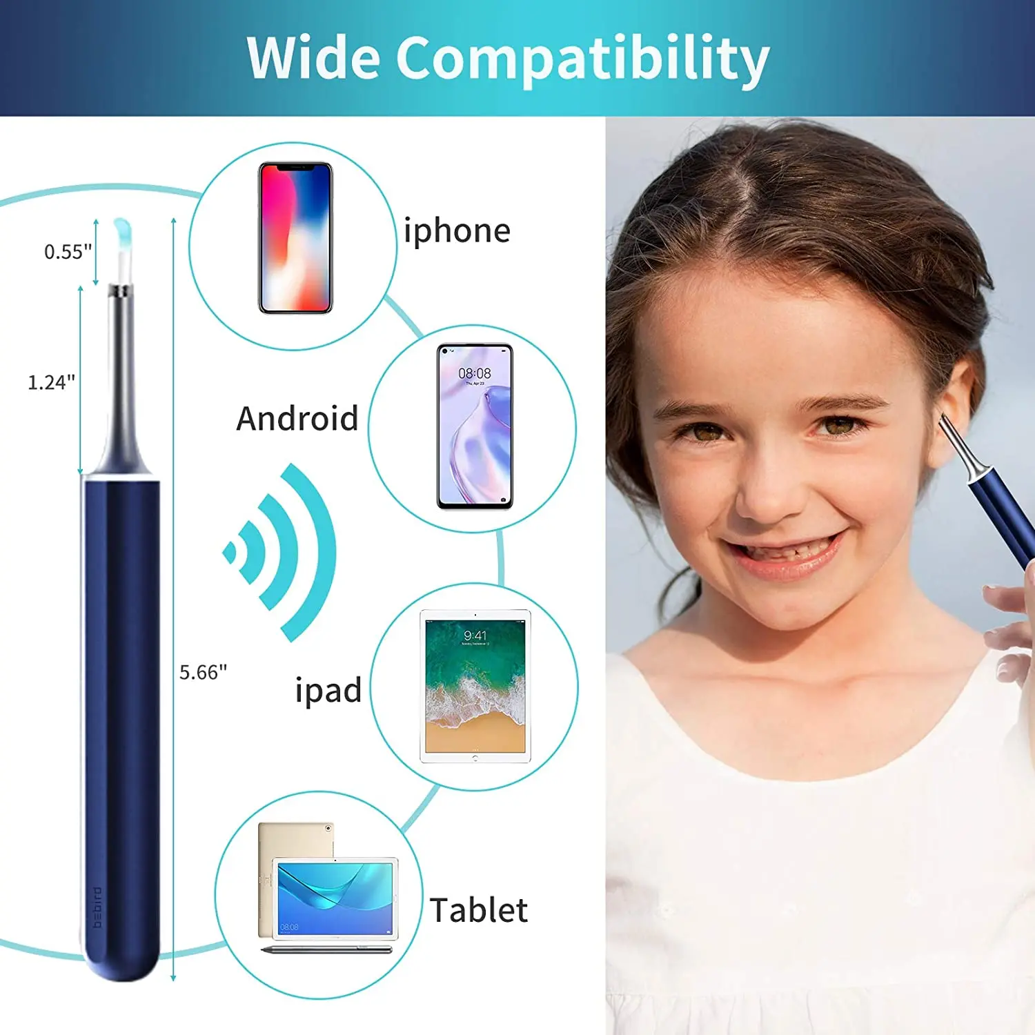 Bebird M9s X17 Pro Ear Wax Removal Camera Endoscope For Kid Adult Pet, WiFi 6 Axis Intelligent Gyroscope