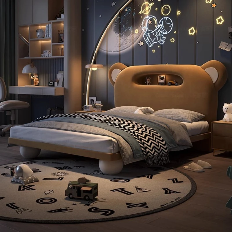 cartoon bear bed children's solid wood modeling Modern Simplicity Single Bed 1.8 meters comfortable кровать bedroom furniture