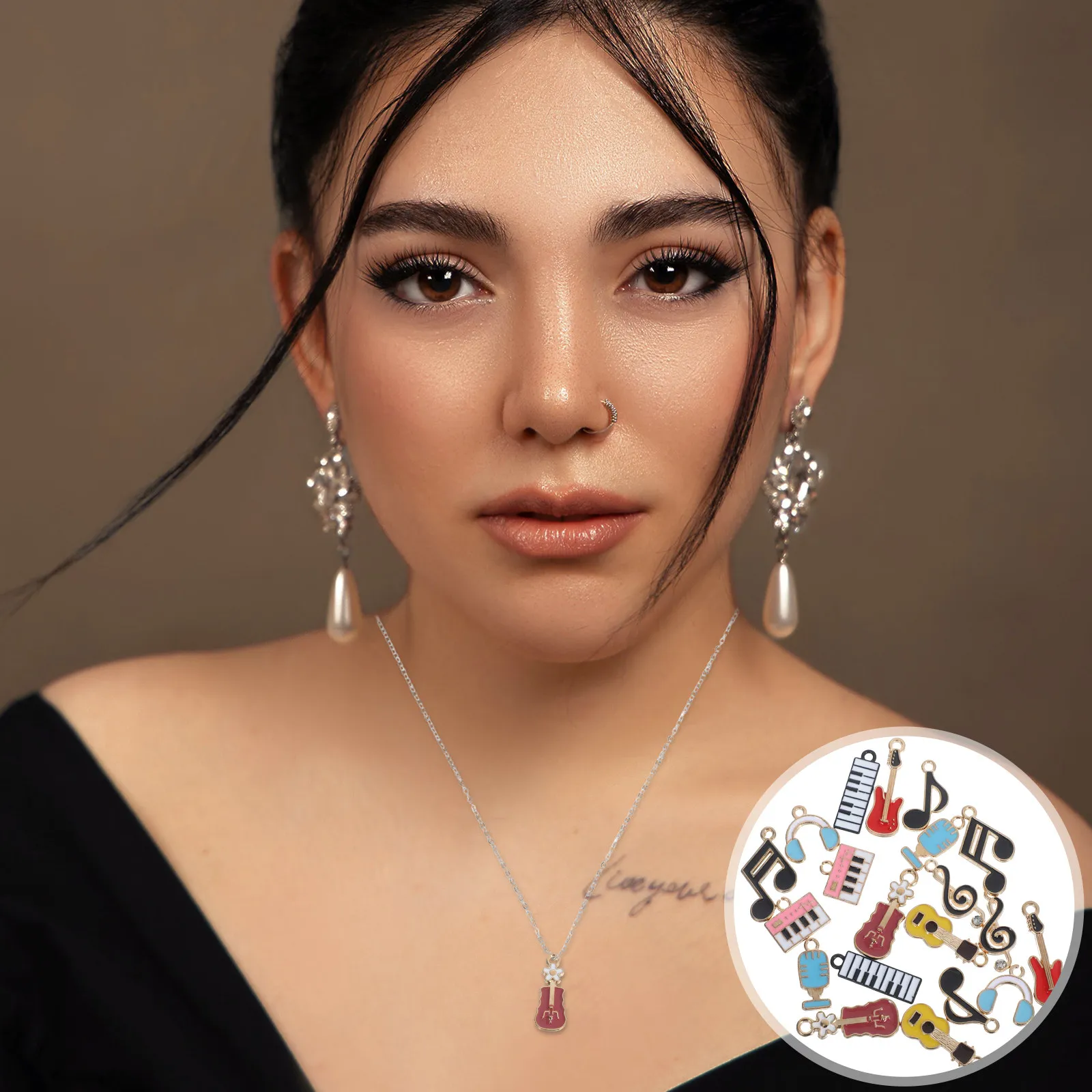 

20Pcs Music Note Pendants Enamel Alloy Charms for DIY Jewelry Making Bracelets Necklaces Metal Musical Symbol Note Charms