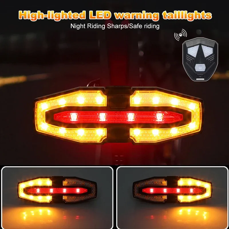 AliExpress NONE Bike Turn Signal Rear Light Bicycle Wireless Remote Control Taillight Solar Energy Bike Rear Lamp Usb Led Mtb Road Cycling Light