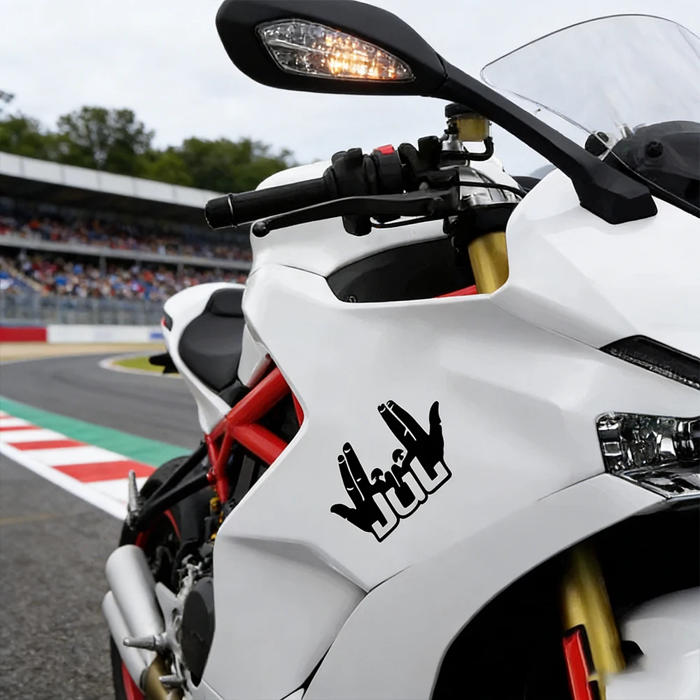 

Новые забавные наклейки на мотоцикл JUL Finger, водонепроницаемые, для топливного бака, переднего обтекателя, скутера, виниловые наклейки, декор своими руками