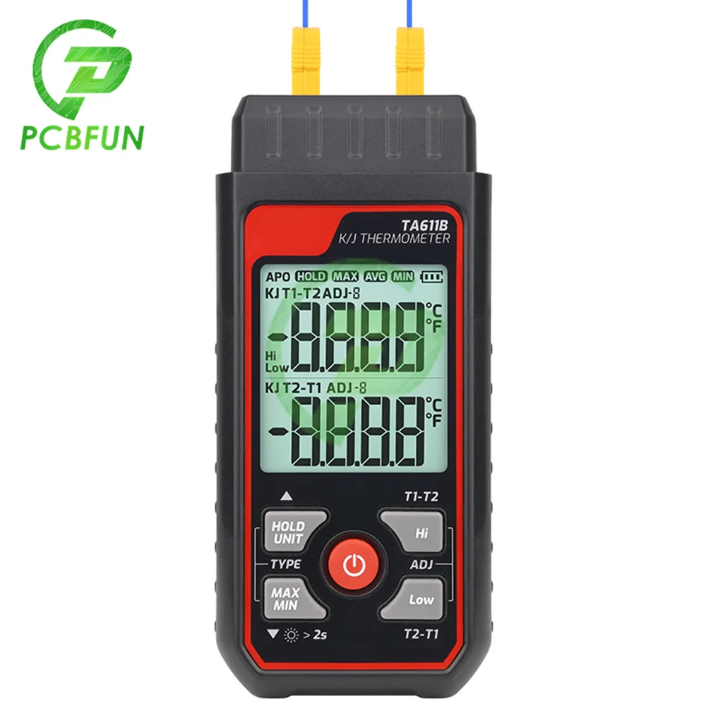 TA611A/B Digital Thermocouple Thermometer Mini K/J Thermometer Contact Temperature Tester LCD Screen Display C/ F Measuring