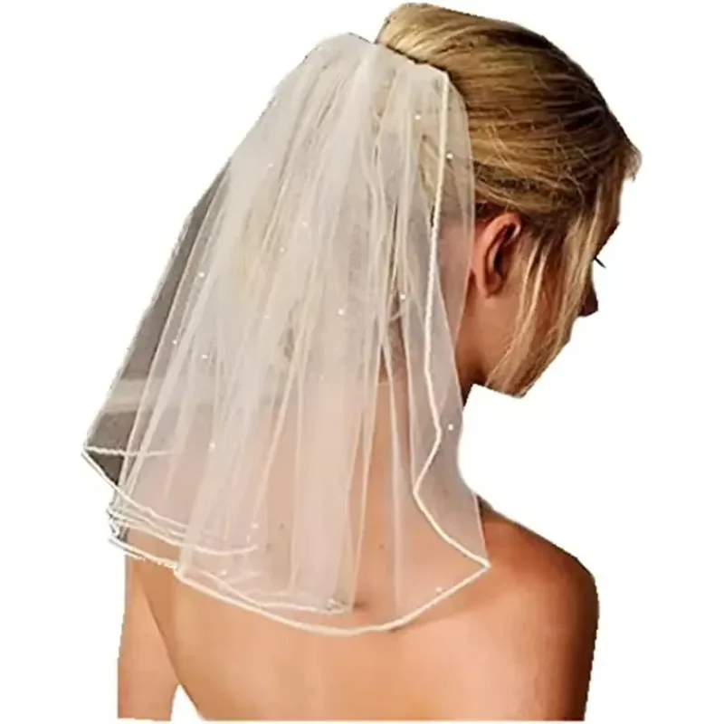 

Фата для девочек-цветочниц, фата для первого причастия, короткая девичник с расческой со стразами, свадебные аксессуары для волос для детей