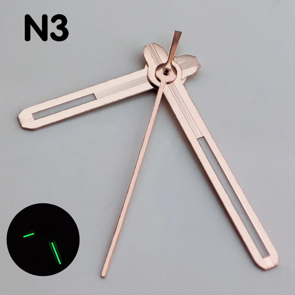 Nh35 mãos de relógio de alta qualidade para movimento nh35/nh36 peças de reposição mãos luminosas verdes