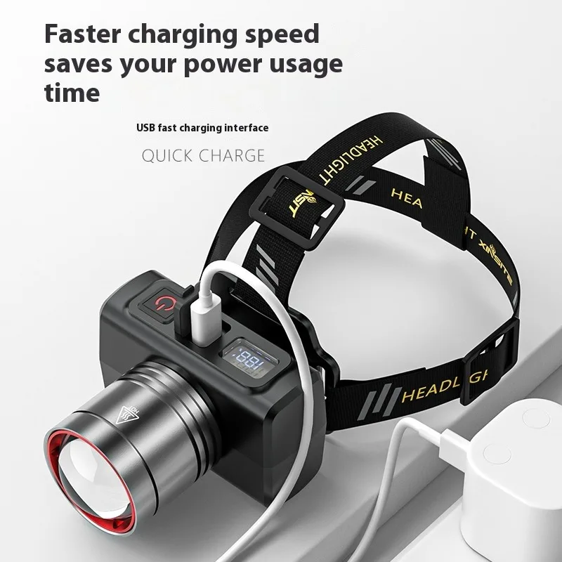 Super Bright LED Sensor Headlamp USB Rechargeable Headlight Front Led Head Light  With built-in battery Camping Fishing Lantern