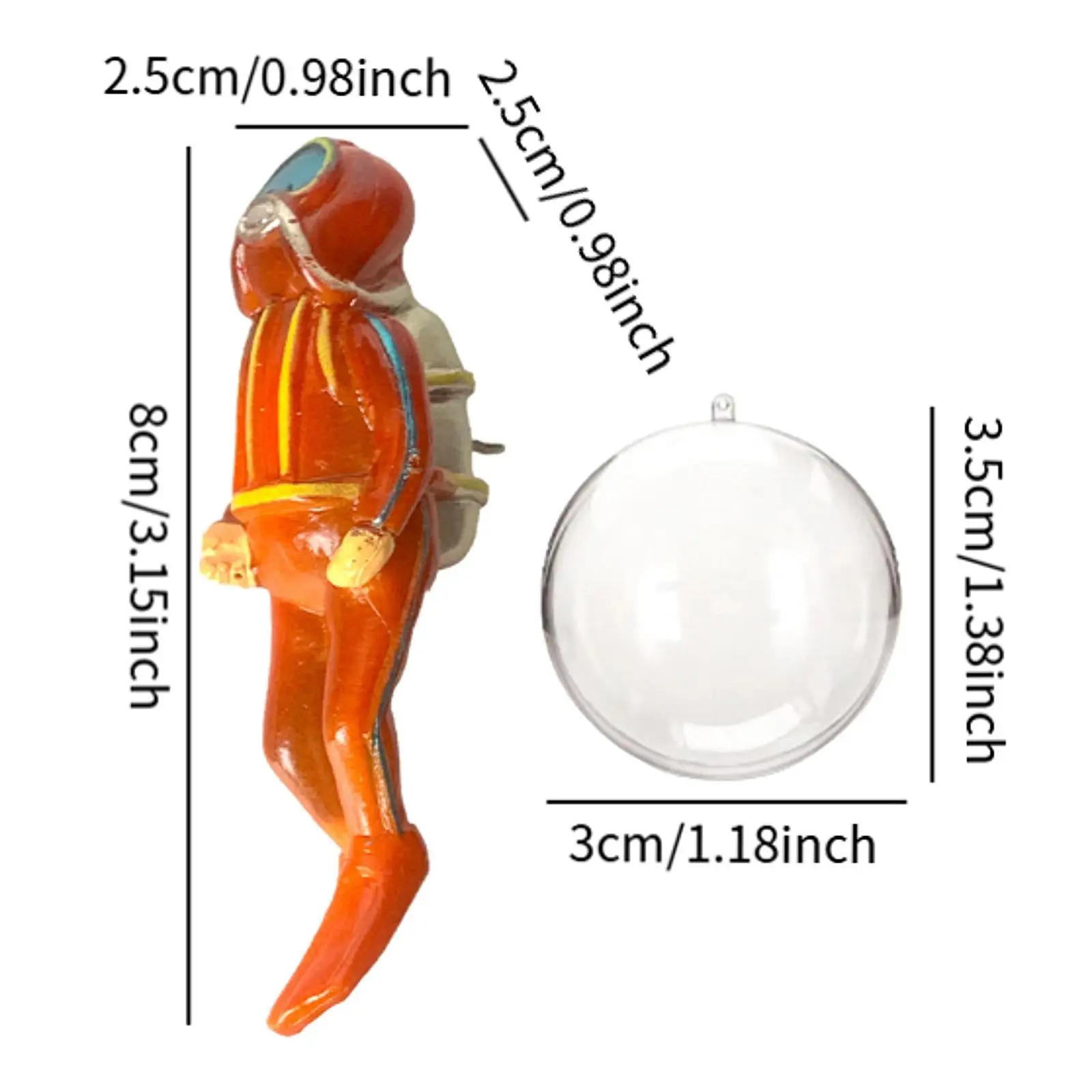 Ornamenti per figure da sub in miniatura Mondo sottomarino con palloncino d'acqua per acquario Micro paesaggio Bomboniere Collezioni Decor