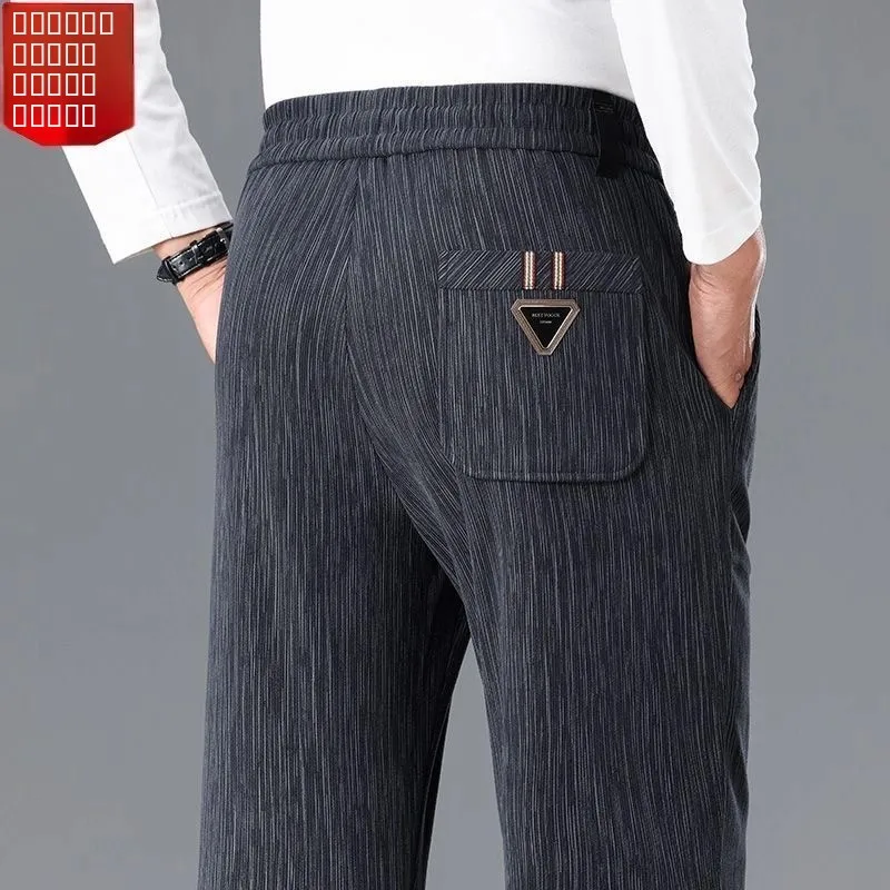 

Thiened Fce Lined Corduroy Work Pants for Men Casual Straight Leg Trousers Warm Autumn Winter Faion Men's Clothing