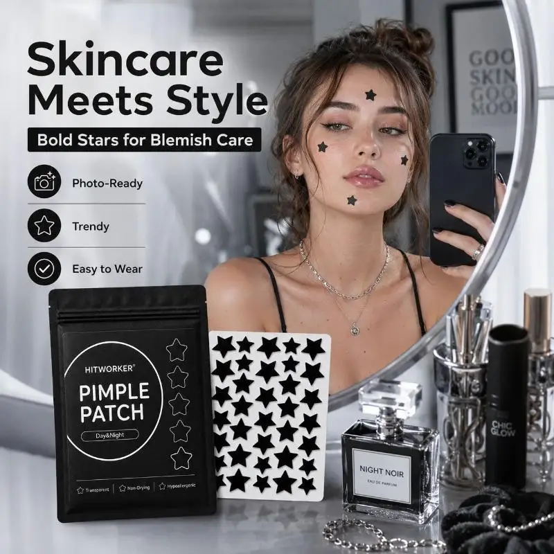 400/200Pcs Hydrogel Black Star High-Quality  Removing Patch, Alcohol-Free, Waterproof, Deep Cleaning  Removing