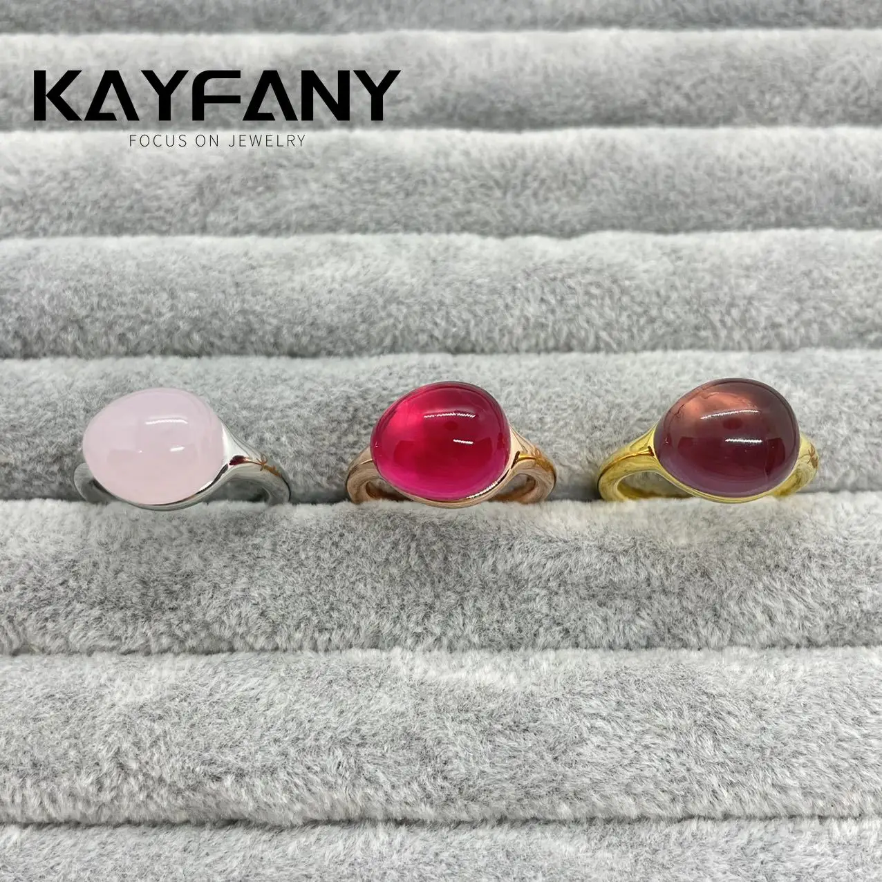 

12.7x10.7mm Classic Brand Waterdrop Style Ring Natural Pink Crystal Rings Women Wedding Party Candy Fashion Jewelry Gifts