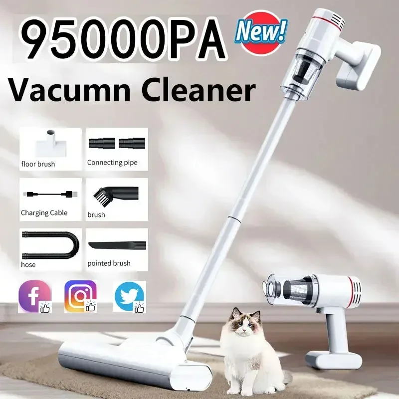 95000Pa  Handheld Vacuum Cleaner Wireless Sweeper Powerful Cordless  Car Metal Strainer Portable Handheld Mijia Handheld vacuum