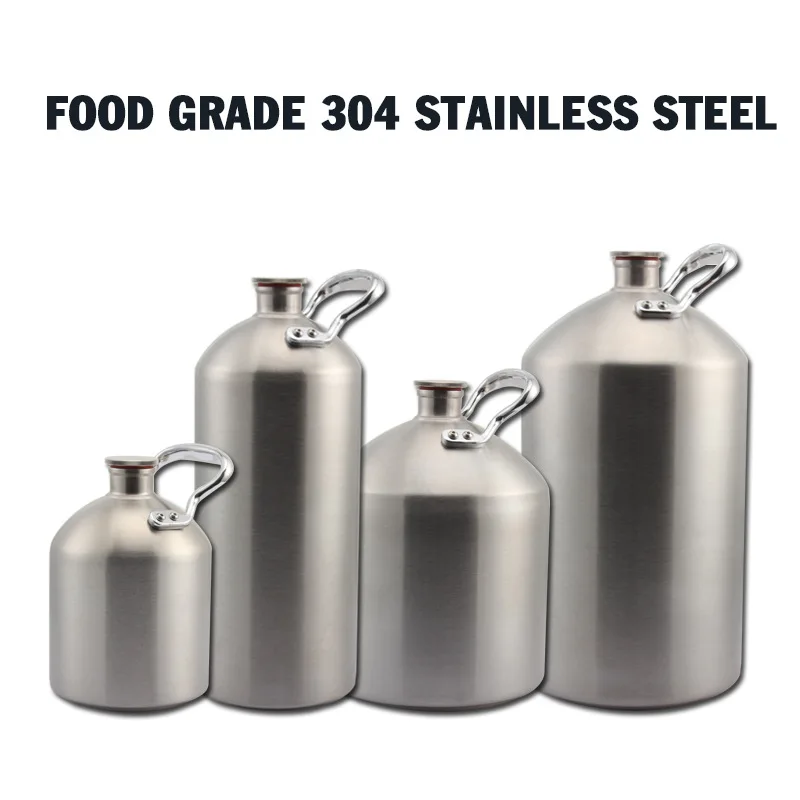 

304 stainless steel craft wine jug portable beer Baijiu barrel sealed home brewed oil barrel transfer barrel 2L3.6L5L8L