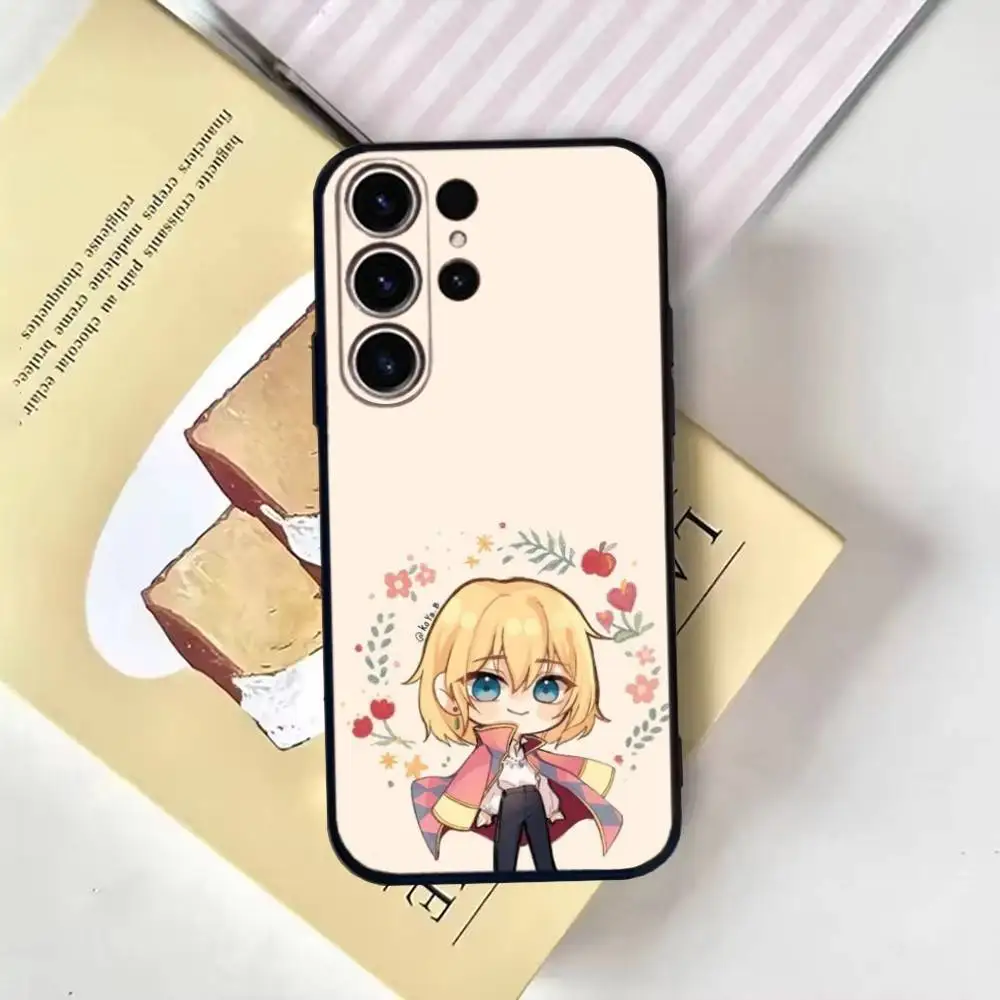 حافظة هاتف S-Sophie Moving Castle لهاتف SamsungS25,24,21,22,23,30, Ultra,20, Plus, Fe, Lite, Note,10,9, غطاء أسود ناعم