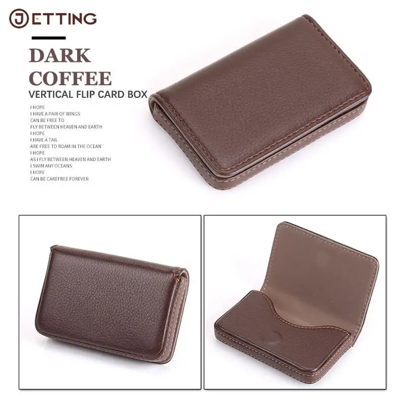 1pc Card Holder For Women Card Id Holders Fashion Metal Aluminum Business Credit Card Case PU Leather Bank Card Holder Wholesale