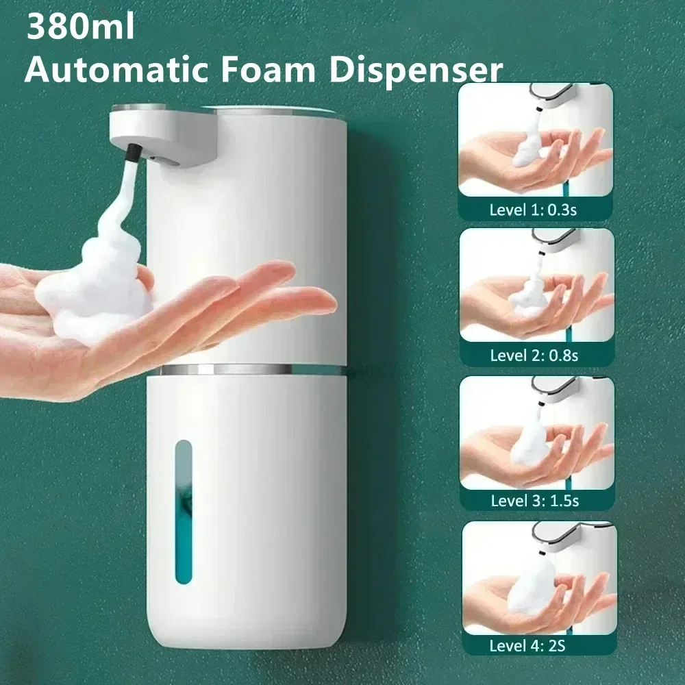 380ML Automatic Foam Soap P11 Dispenser Bathroom Smart Washing Hand Machine With USB Charging White ABS Material