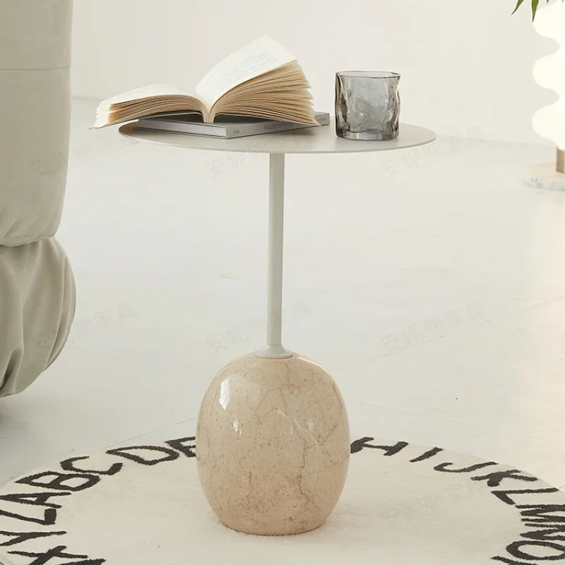 Marble Center Coffee Table Modern Luxury Mini Stone Designer Coffee Table Circle Mesa Lateral Para Sala Small Space Furniture