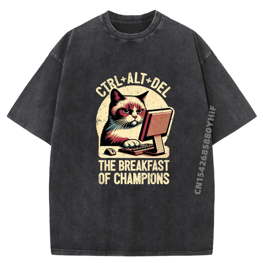 

Graphic Men's Tshirts Tech Engineer I Ctrl Alt Tops Tees Casual Printed Tees Mens Funny Washed Clothes