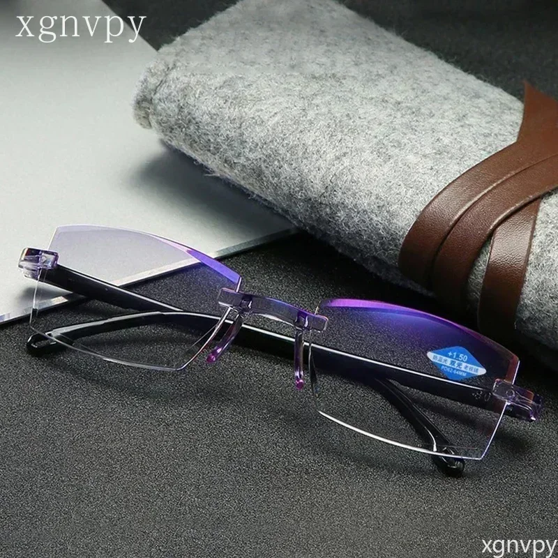 xgnvpy Eyewear Sapphire Hoge hardheid Anti-blauw licht Progressieve bril Unisex Verziend Bijziend