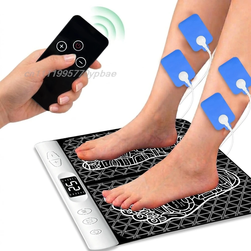 EMS Foot Massager Mat Masajeador De Pies Smart Portable Foldable TENS Pad Home Office Daily Leg Relax Tool EMS Foot Massager Mat