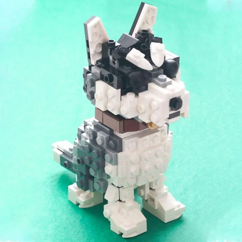 

364 детали MOC: Миниатюрная модель хаски, конструктор, архитектурная модель для сборки, креативный подарок на Рождество и День рождения для детей