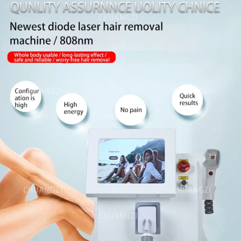 

Professional Soprana Titanium Diode Laser Hair Removal Machine 6000w High Power Ice Laser Epilator 755 1064 808nm