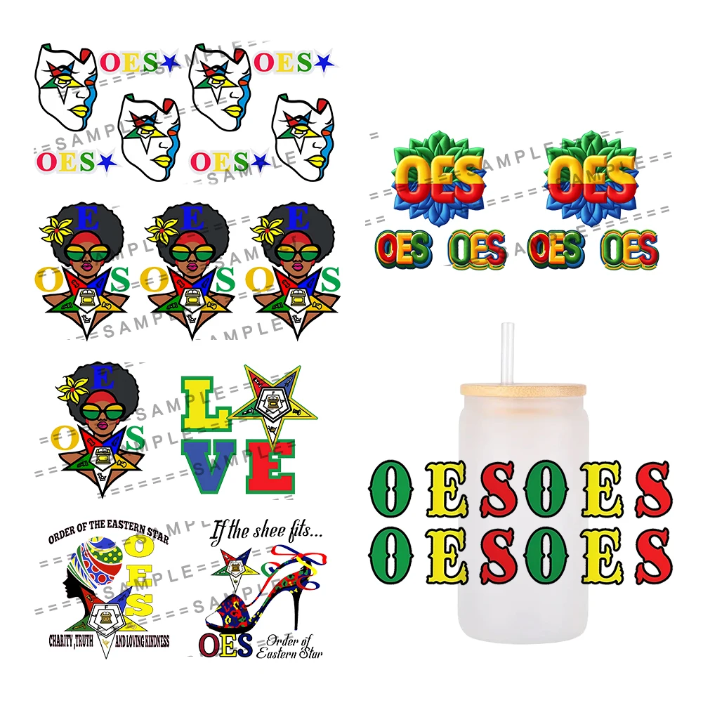 

New Arrival Sorority Eastern Stars UV DTF Transfer Sticker Waterproof Transfers Decals For 16oz Glass Cup Wrap Stickers