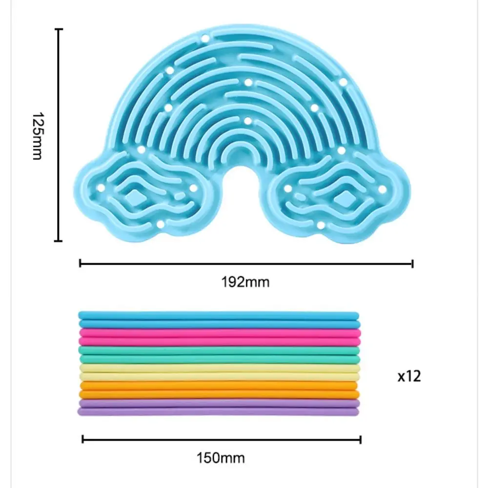 New Silicone Sensory Activity Board Double-Sided 12 Strings Fidget Toy Stress Relief Calming Rainbow Sensory Toys Kids Adults
