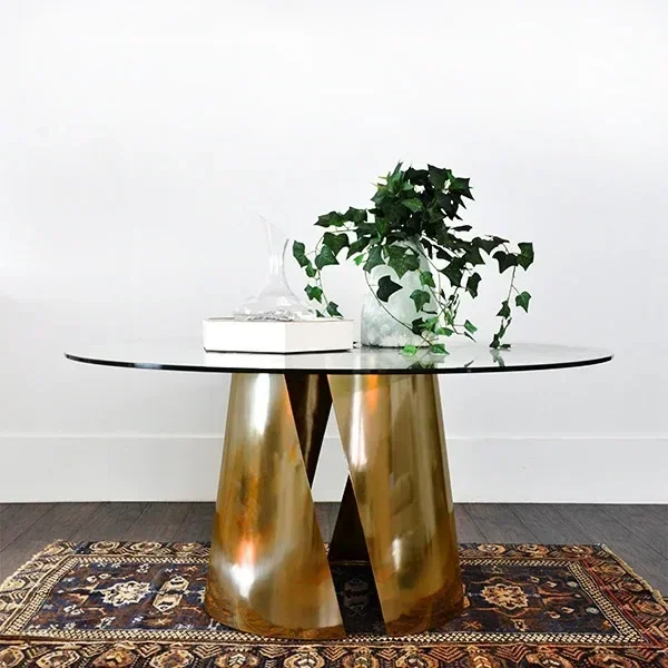 American light luxury wrought iron sheet metal combination craft dining table/soft decoration customization/villa/model
