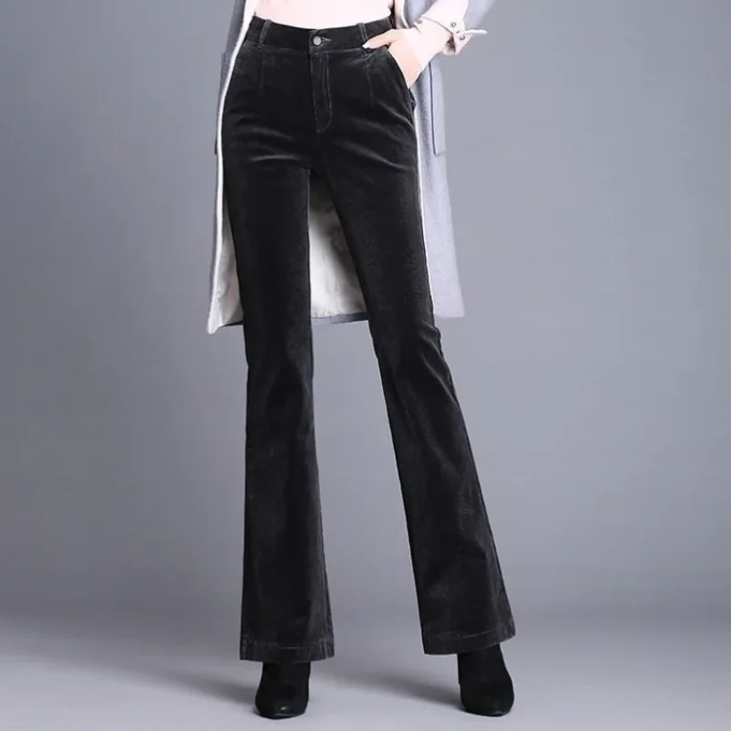 

Wide Leg Women's Pants Corduroy Female Trousers New In All Medium 90s Slacks Trends 2024 One Size Classic Comfortable Stretch G