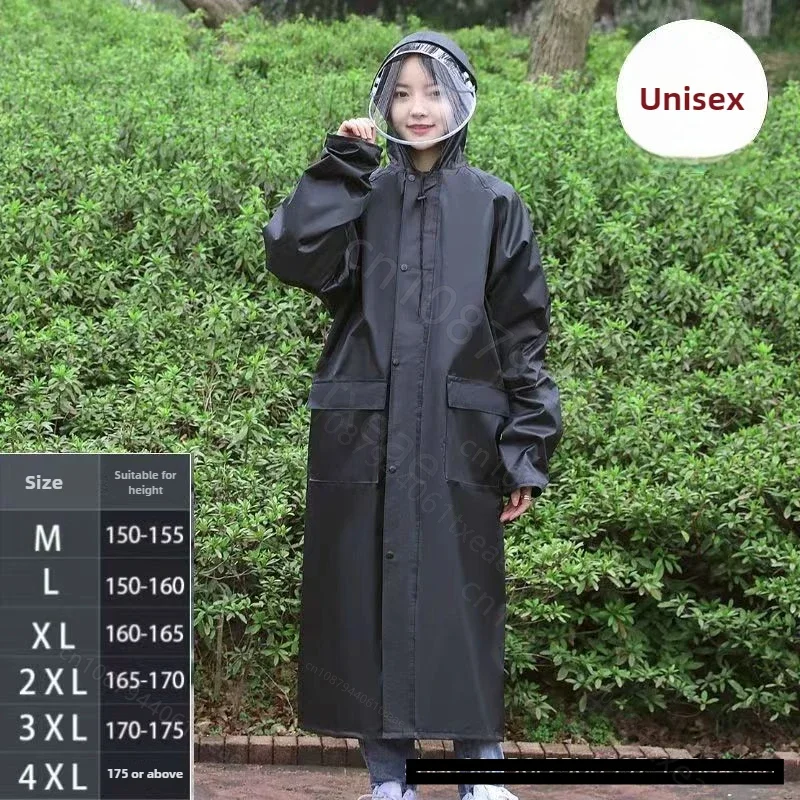 Enlarged raincoat Long fashionable one-piece full body waterproof outdoor rainstorm riding hiking thickened adult raincoat