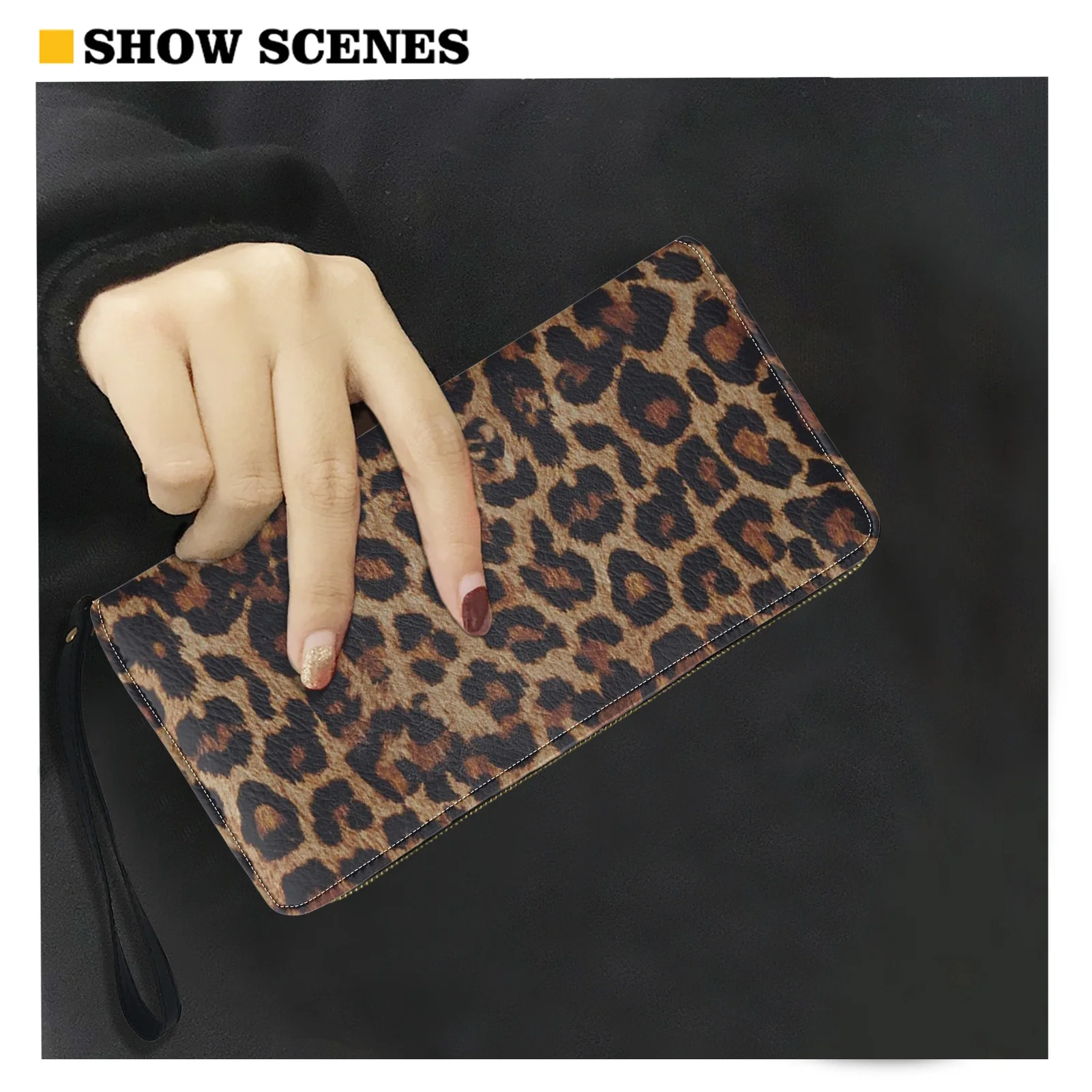 Borsa da donna borsa da viaggio con pochette da viaggio con stampa leopardata di alta qualità borsa elegante per portafoglio portatile da donna con