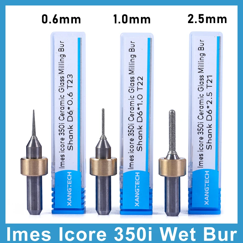 

Фрезы для влажной обработки Imes Icore 350i для керамики и стекла, диаметр головки 0.6/1.0/2.5 мм, лабораторные боры
