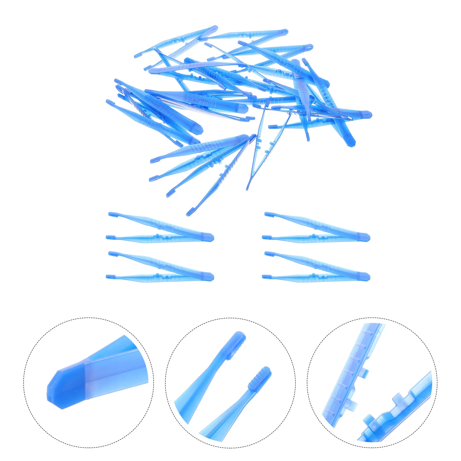 100pcs Disposable Tweezers Medical Beads Tweezers Plastic Craft Tweezers (Blue) plastic tweezers mediacl tweezers