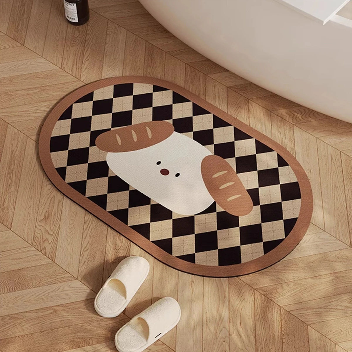 Cartoon Creative Design Bath Carpet Absorbent Quick-drying Diatom Mud Rug PVC Non-slip Bathroom Floor Mats Toilet Rugs 미끄럼방지매트