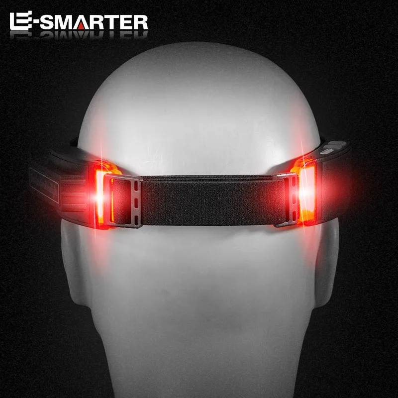 ESMATER كشافات USB قابلة للشحن رئيس مصباح يدوي COB مصدر الضوء الشعلة 5 طرق الإضاءة في الهواء الطلق المصباح W695 سلسلة