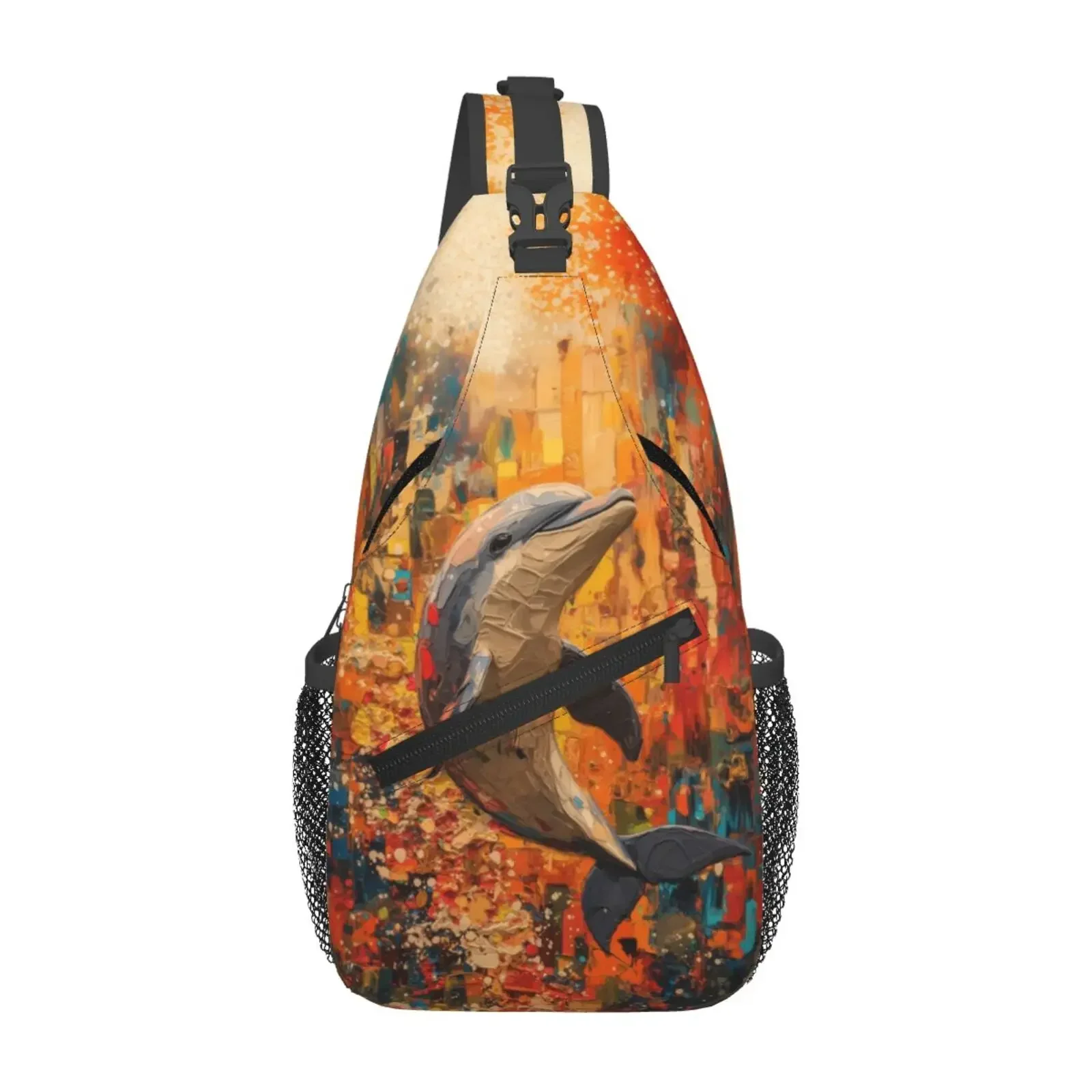 Dolphin Printing Men Crossbody Bag Large Chest Bag,Travel Hiking Sports Running,Personalized Gifts for Birthday Hand Bags