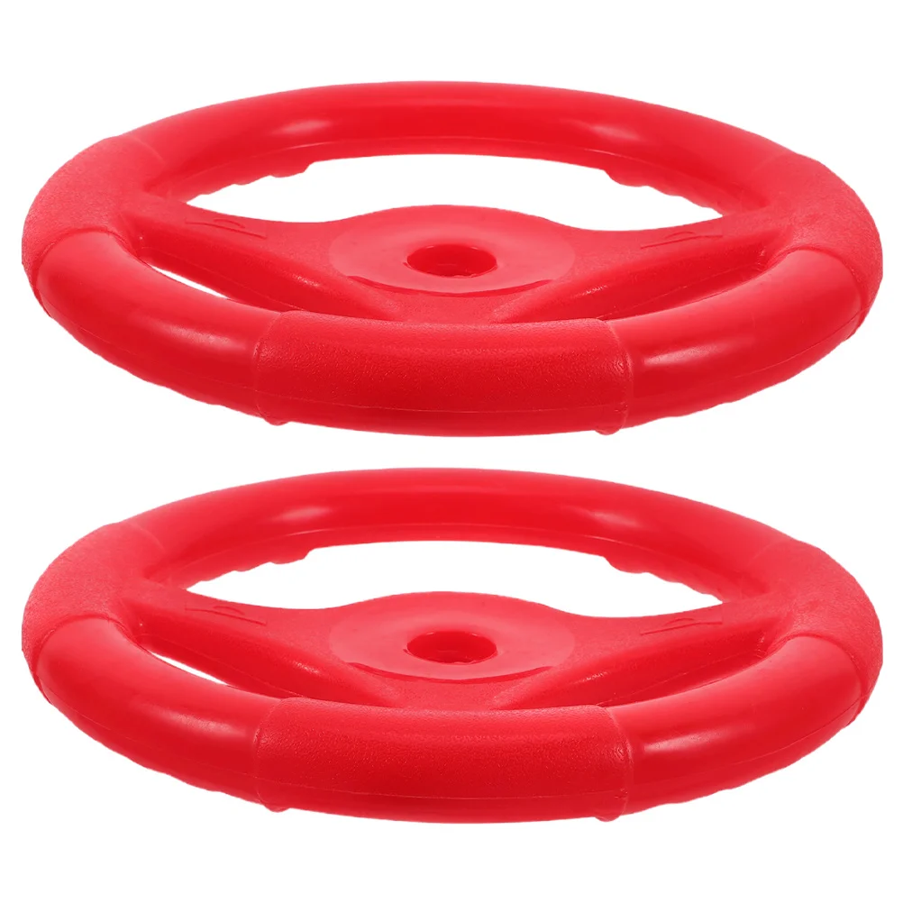 

2Pcs Child Steering Wheel Plastic Durable Replacement Bright Grip for Car Simulation Playing Accessories