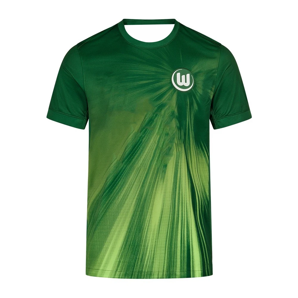 

2025-26 Mens Wolfsburg Short Sleeve Home Football Shirt Youth Kids Training Soccer Uniform Oversized Moto Breathable Cool Jersey
