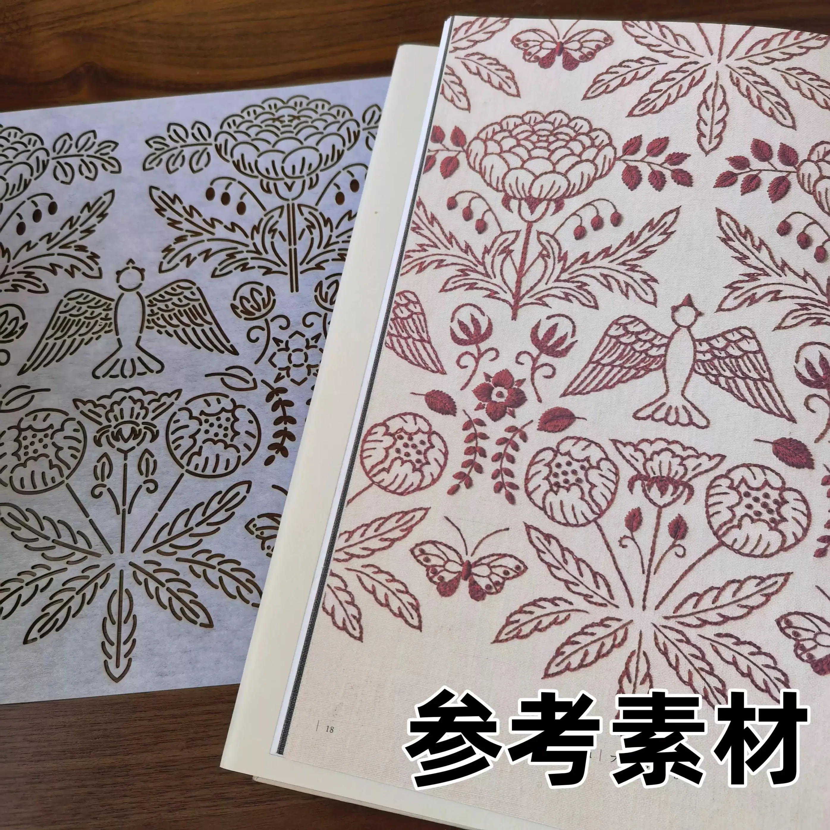 Sashiko Template Plant Group  Embroidery Stencil Reusable PET formwork for Embroidery,coaster Fabric Drawing tool