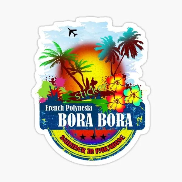 

Bora Bora French Polynesia Car Laptop I-Pad Phone Helmet Waterproof Decal Water Bottle Car Tumbler