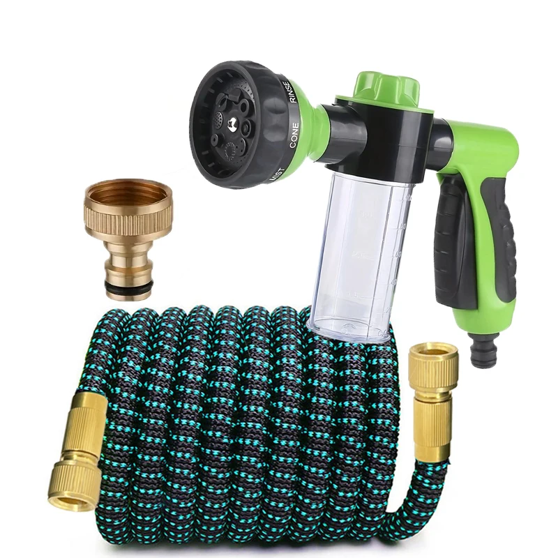 

Expandable Rubber Garden Hose Retractable Lightweight No-Kink Leak-Proof Design Durable Connectors for Yard Watering Outdoor