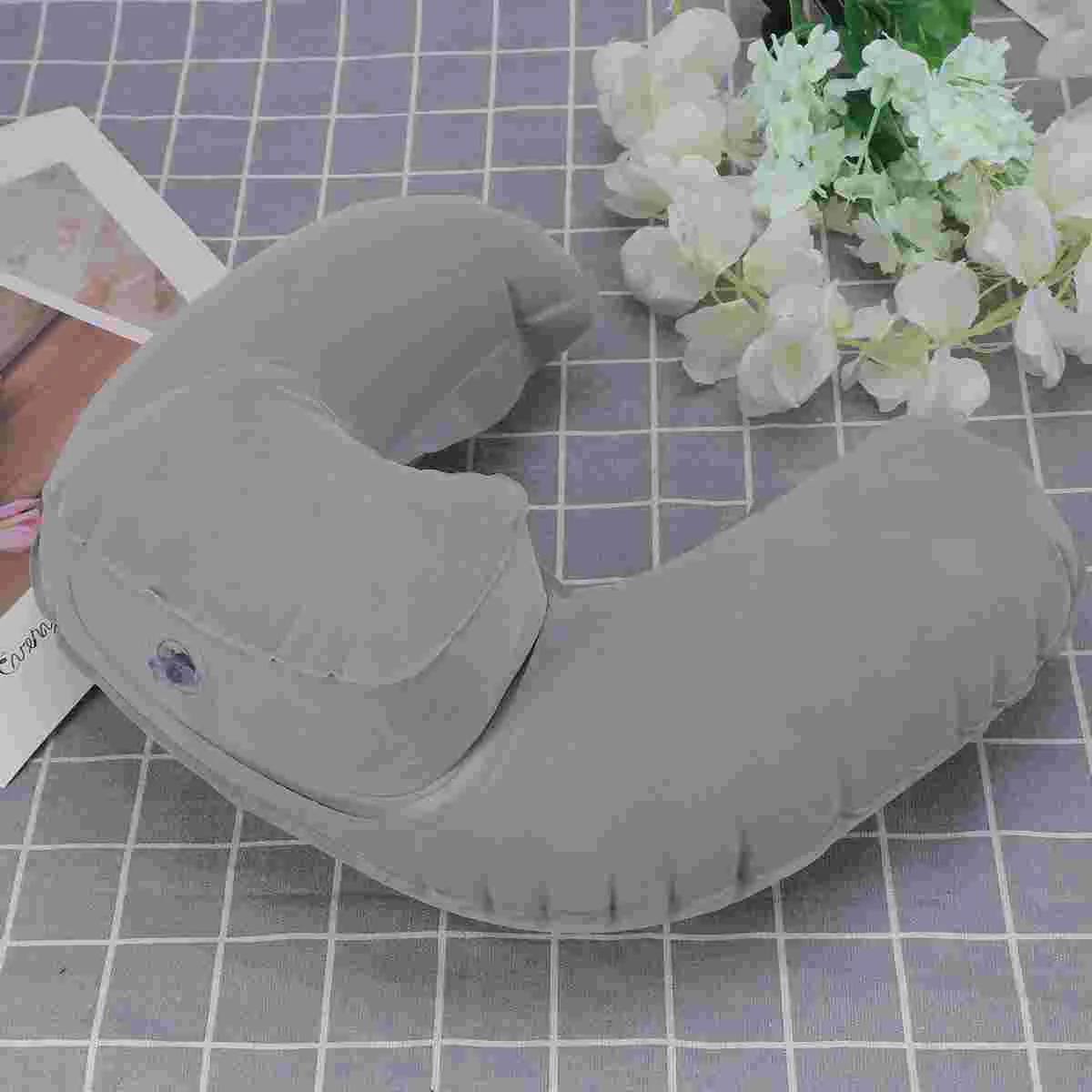 Inflatable U shaped Pillow Ergonomic TPU Lightweight Travel Use Adjustable Air Pressure Leak Proof Nozzle