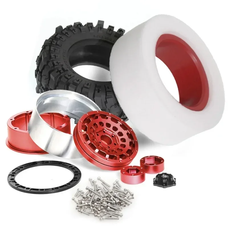 2,6 '' Beadlock-wielen en RC-rupsbanden Dual-level inzetstukken voor 1/10 Axial RR10 90048 90018 90053 Wraith