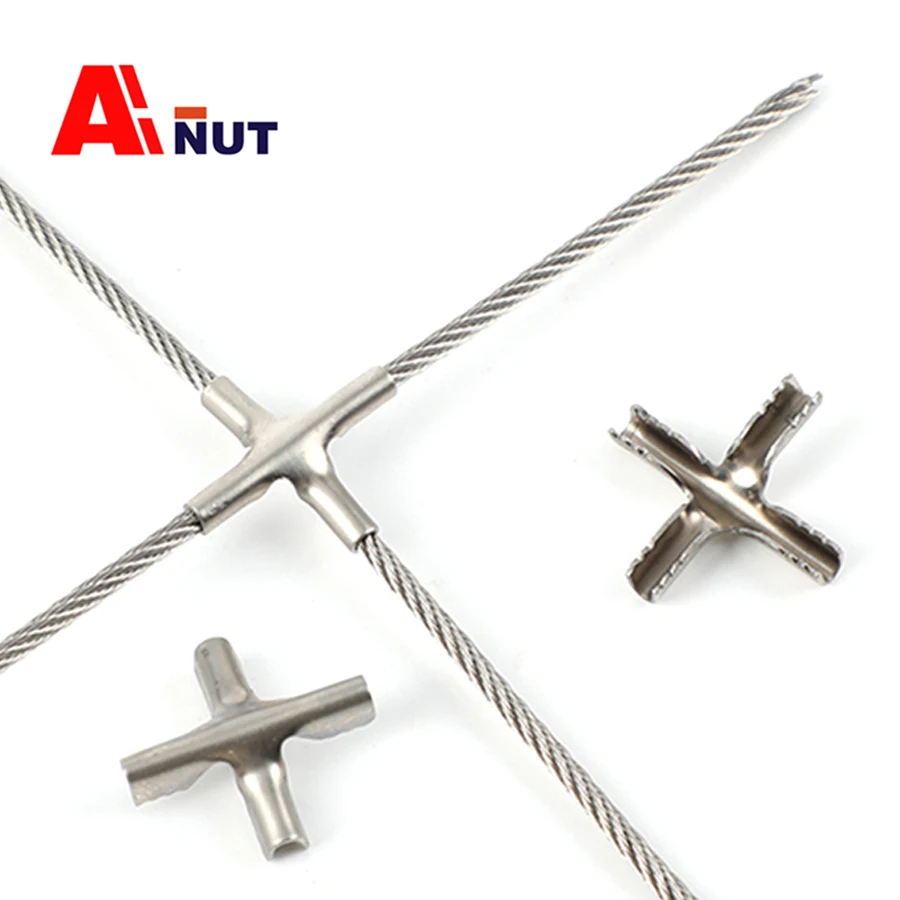 

2mm~4mm Wire Rope Cross-locks Clamps ,304 Stainless Steel Wire Rope Cross Clips ,J049