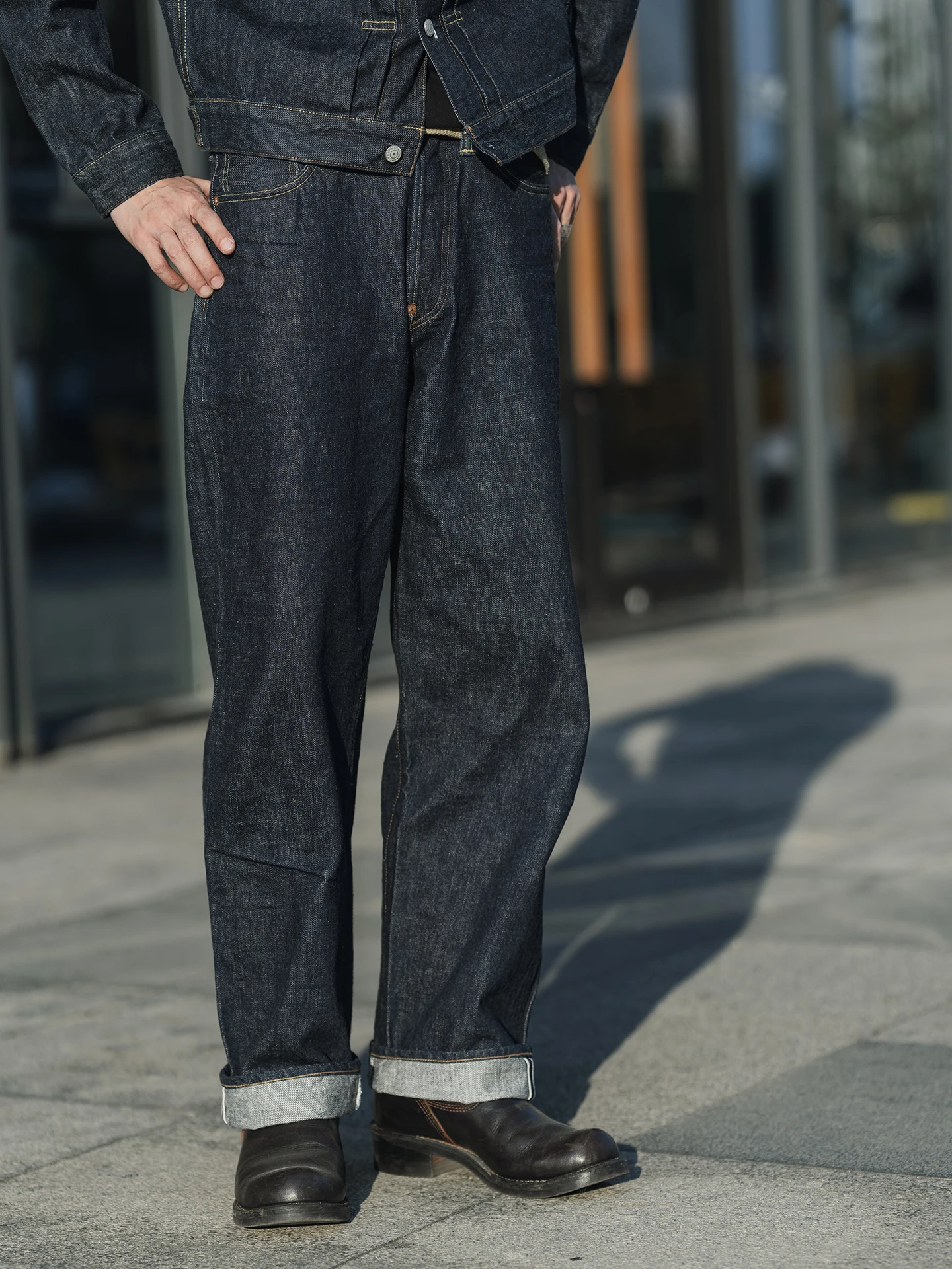 Rugged Bronson Vintage High Waist Straight Leg Jeans Loose Wide Leg Denim Pants Paris Button Casual Cotton Trousers